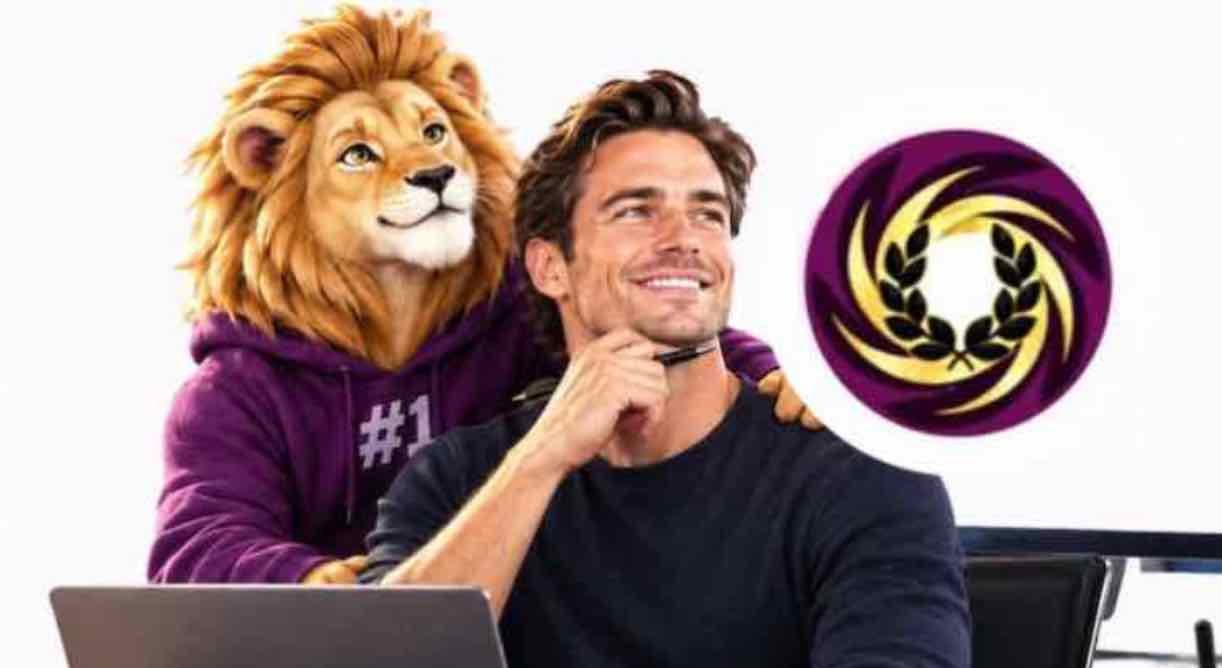 A mouse on a treadmill and a lion rising on an escalator