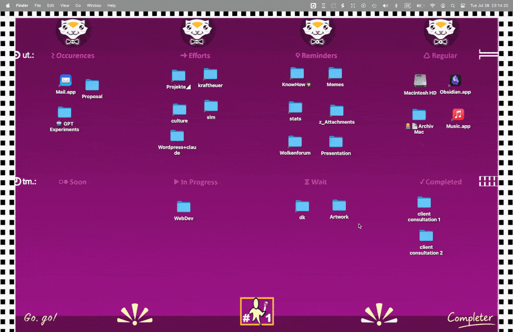 Animated demonstration of the Completer desktop board