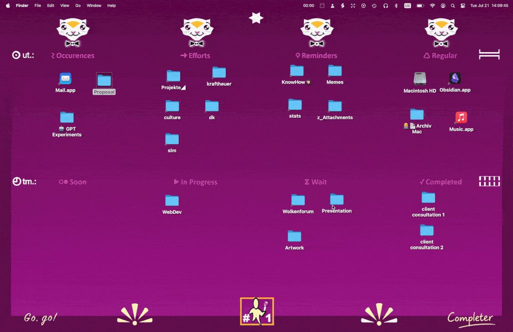 Demonstration of the Completer desktop board in use