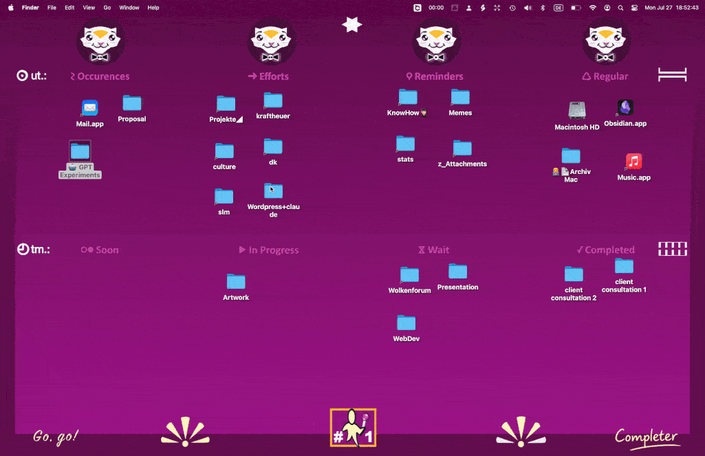 Animated demonstration of the Completer desktop board