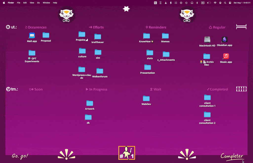 Animated demonstration of the Completer desktop board