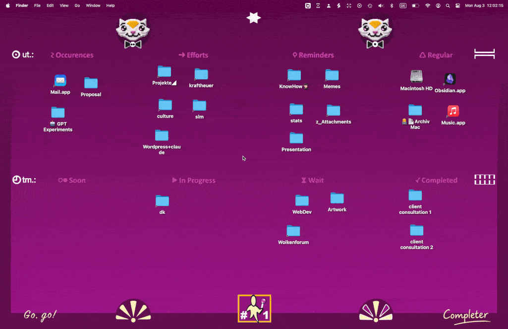 Animated demonstration of the Completer desktop board