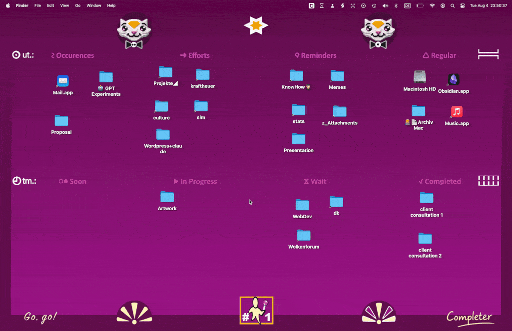 Animated demonstration of the Completer desktop board