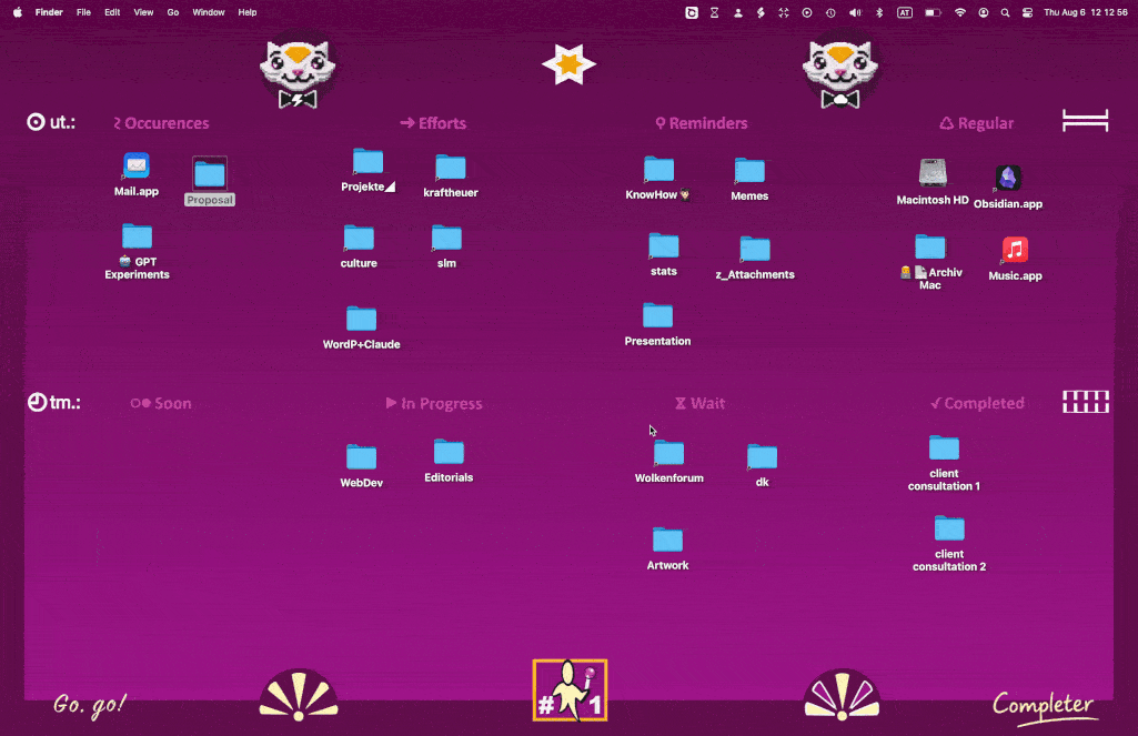 Animated demonstration of the Completer desktop board