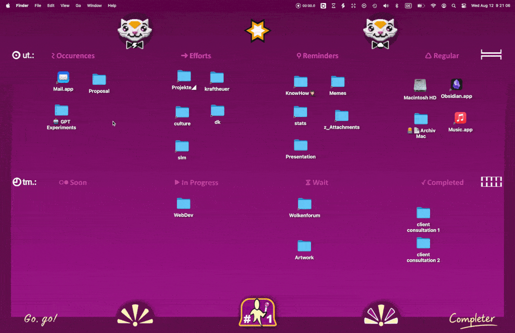 Animated demonstration of the Completer desktop board
