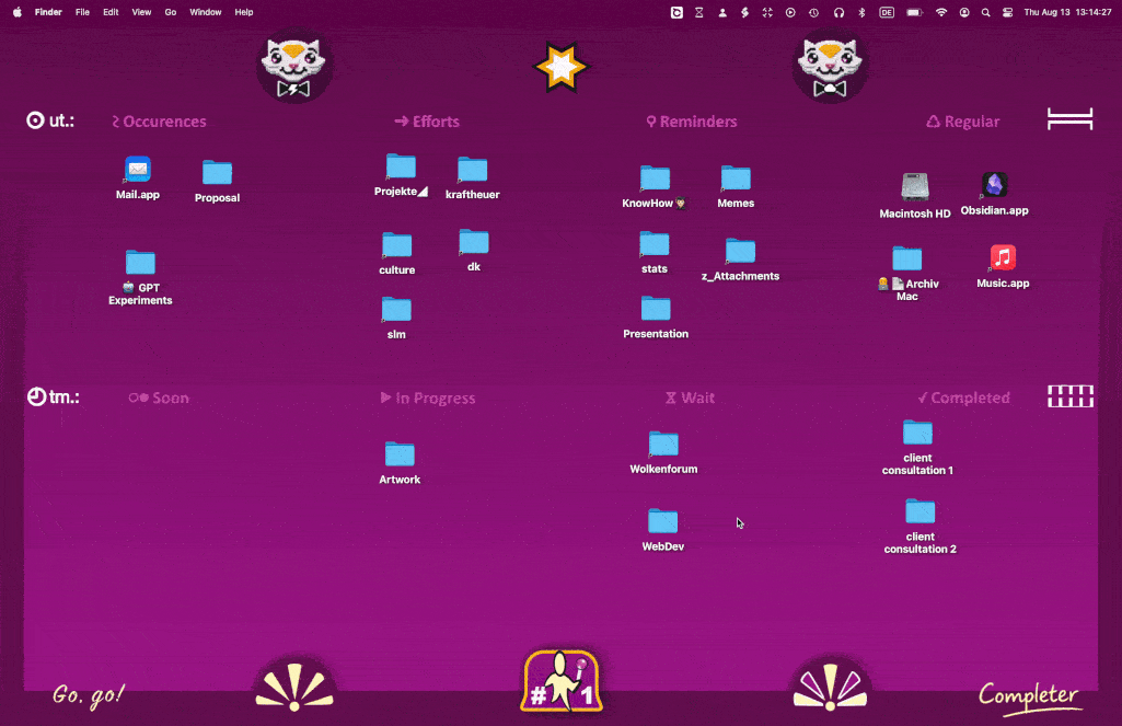 Animated demonstration of the Completer desktop board