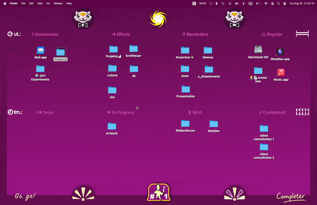 Animated demonstration of the Completer desktop board