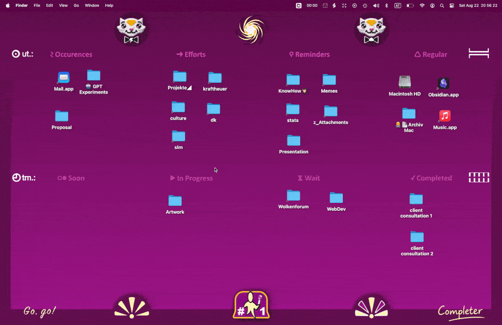 Animated demonstration of the Completer desktop board