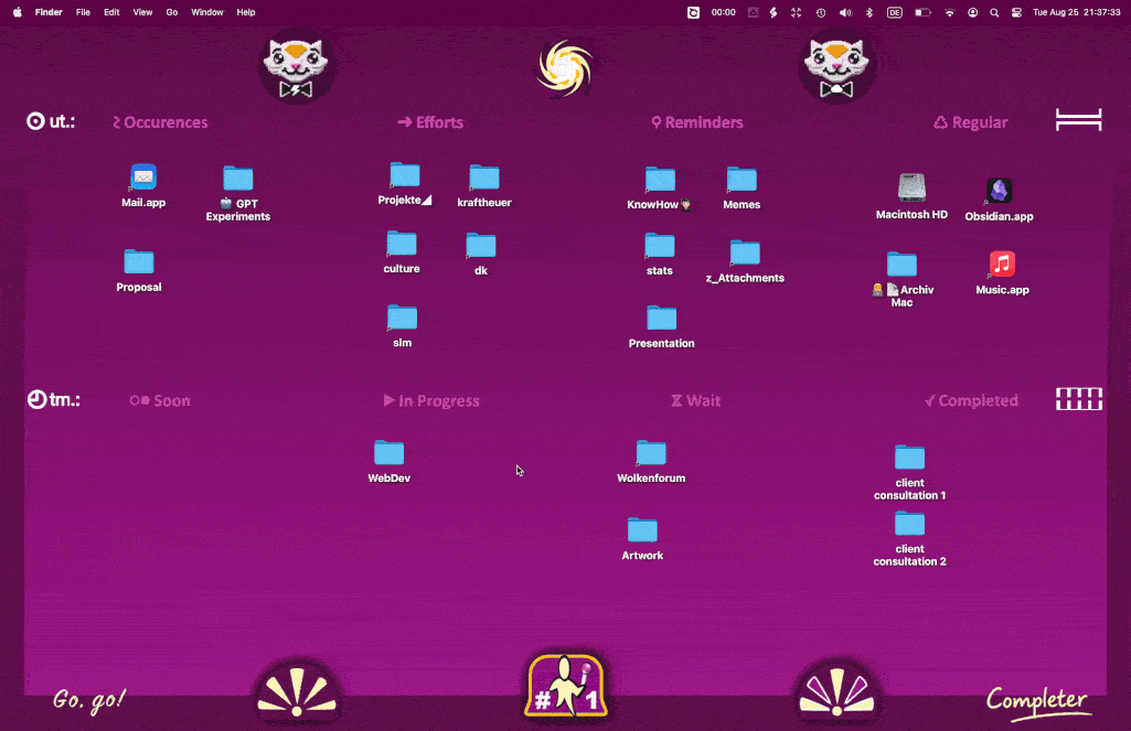 Animated demonstration of the Completer desktop board