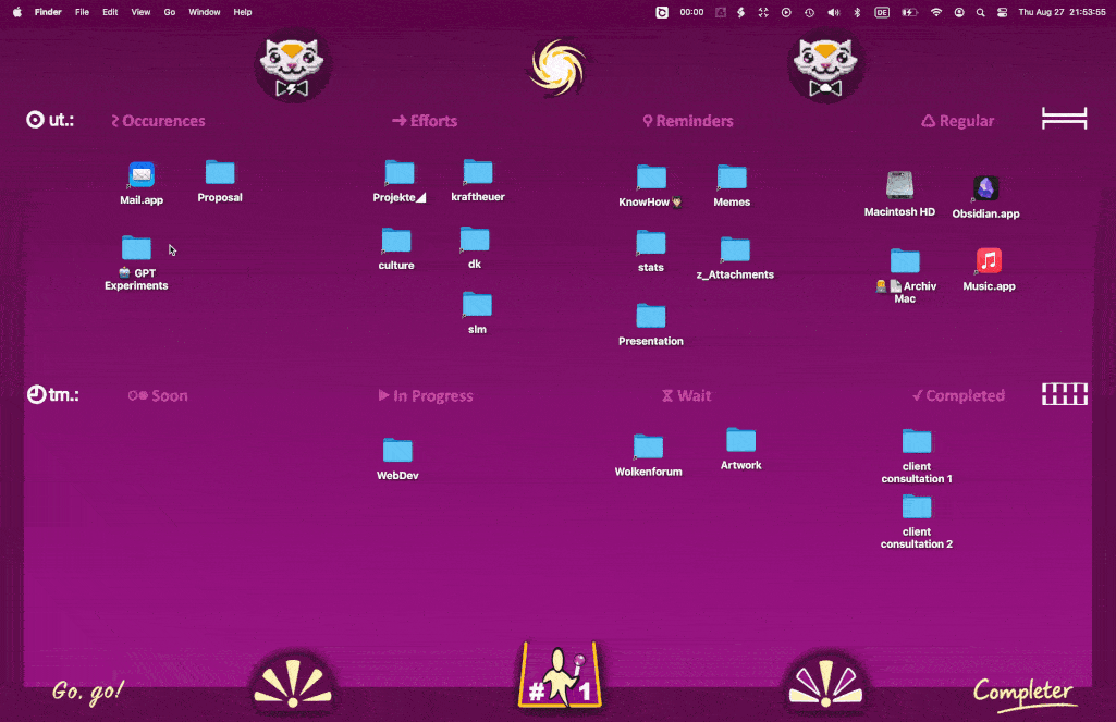 Animated demonstration of the Completer desktop board