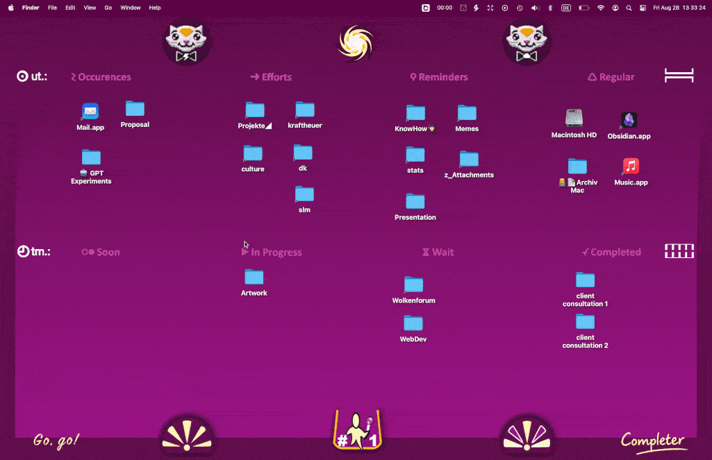 Animated demonstration of the Completer desktop board