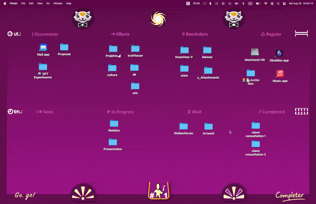 Animated demonstration of the Completer desktop board