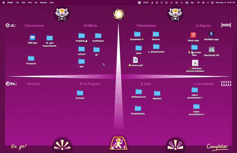 Animated demonstration of the Completer desktop board