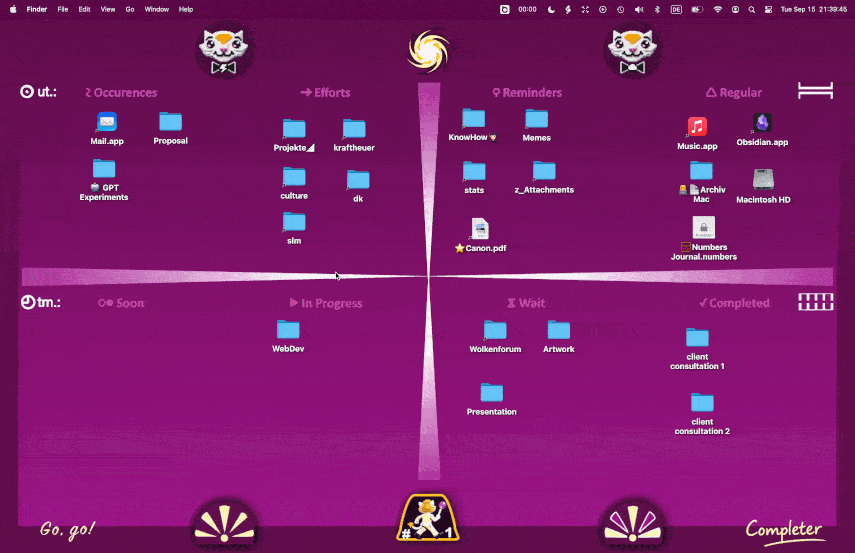 Animated demonstration of the Completer desktop board