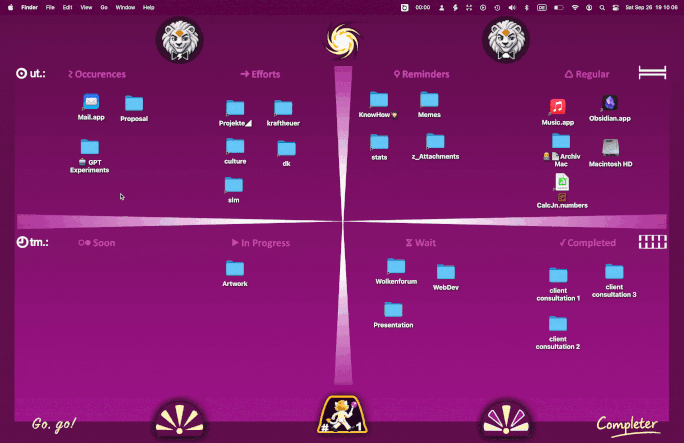 Animated demonstration of the Completer desktop board
