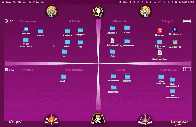 Animated demonstration of the Completer desktop board