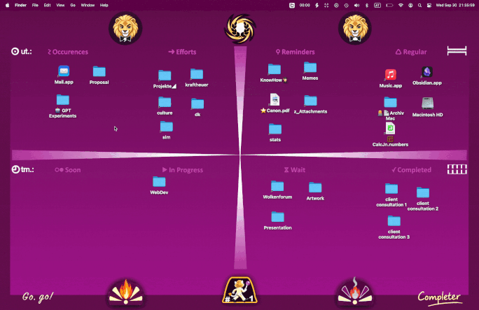 Animated demonstration of the Completer desktop board