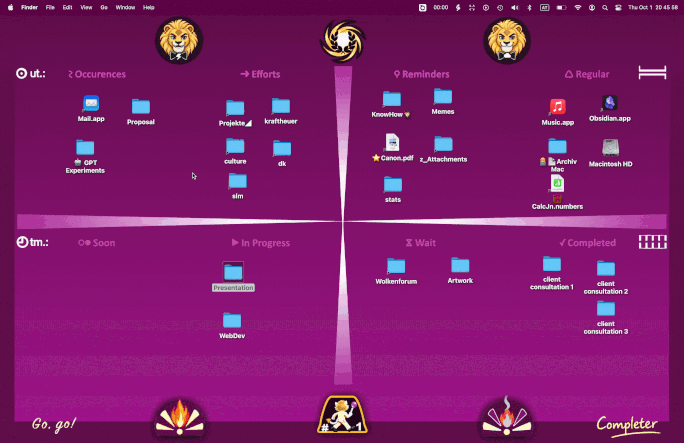 Animated demonstration of the Completer desktop board