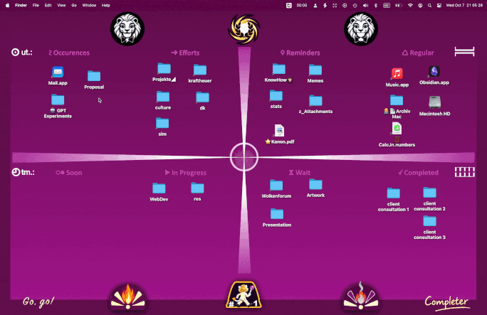 Animated demonstration of the Completer desktop board