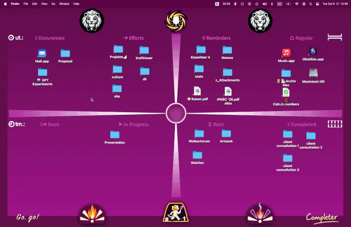 Animated demonstration of the Completer desktop board
