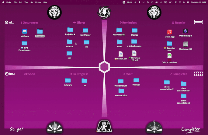 Animated demonstration of the Completer desktop board