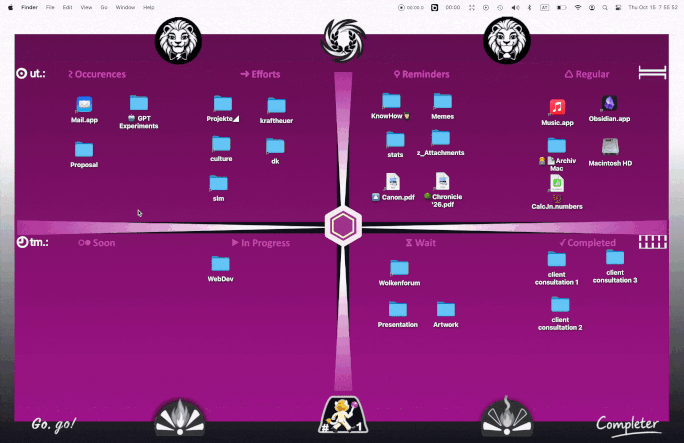 Animated demonstration of the Completer desktop board