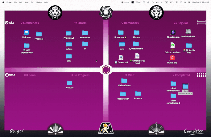 Animated demonstration of the Completer desktop board
