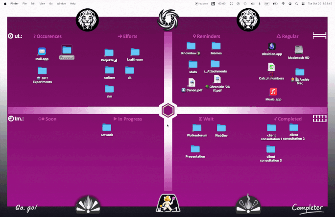 Animated demonstration of the Completer desktop board