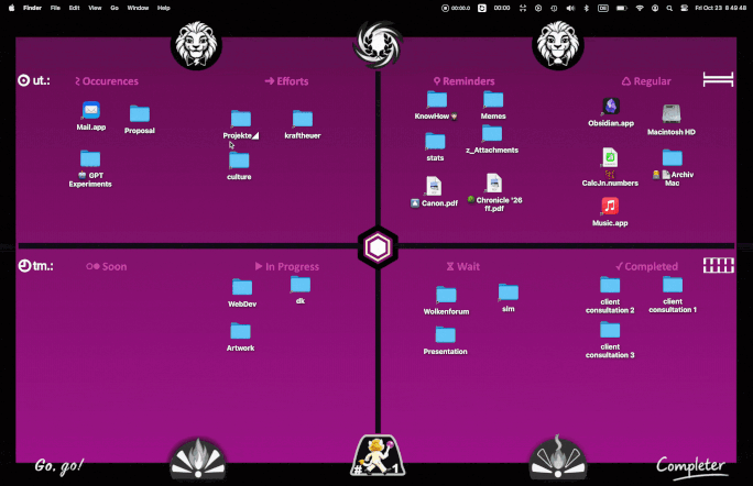 Animated demonstration of the Completer desktop board