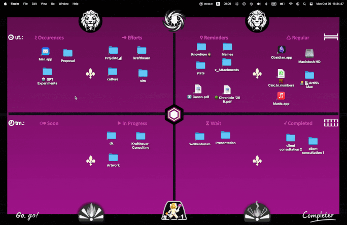 Animated demonstration of the Completer desktop board