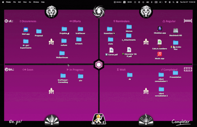 Animated demonstration of the Completer desktop board