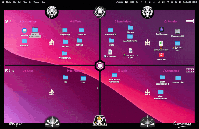 Animated demonstration of the Completer desktop board